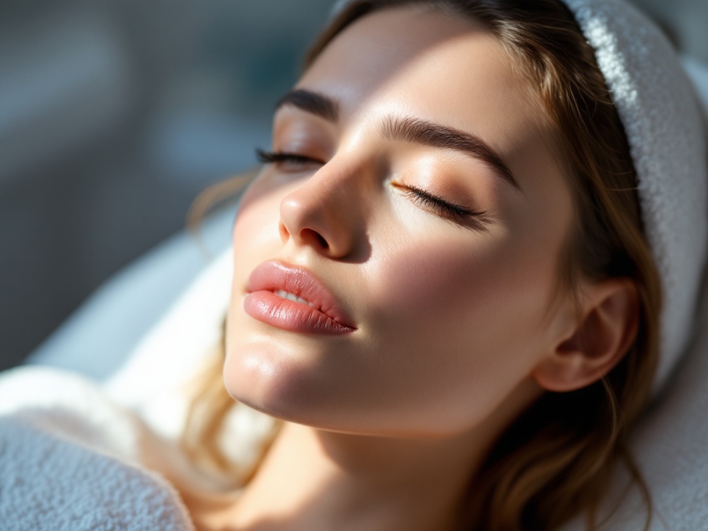 Soft side light across a relaxed face showing cheeks, brow, and under-eye